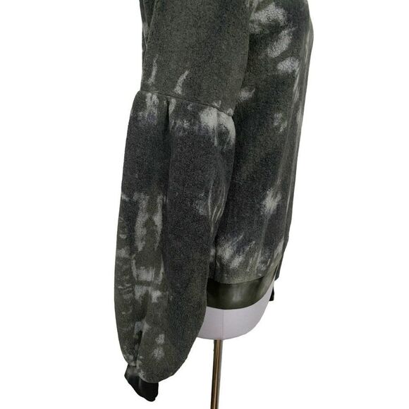 Electric & Rose Brushed Fleece Camo Pullover Sweatshirt Balloon Sleeves Sz S NEW - Picture 4 of 6